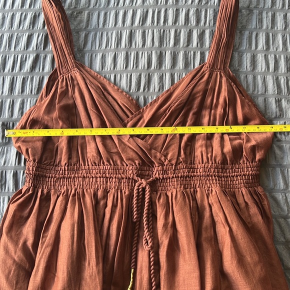 Banana Republic Rust Brown Embroidered Dress Womens Sz 14 - Picture 14 of 16